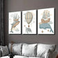 3pcs Whale Turtle Hot Air Balloon & Ship Wall Art Set Canvas Framed 40x60cm - High Quality Print 100% Australian Made Wall Canvas Ready to Hang