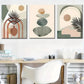 3pcs Abstract Geometric Plant Patterns Metal Print Ready to Hang Art