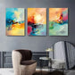 3pcs Colorful Abstract Yellow Pink Art Canvas Framed 40x60cm - High Quality Print 100% Australian Made Wall Canvas Ready to Hang