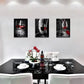 3pcs  Romantic Red Wine Goblets Metal Print Ready to Hang Art
