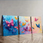 3pcs Lots of butterflies dancing Wall Art Set Canvas Framed 40x60cm - High Quality Print 100% Australian Made Wall Canvas Ready to Hang