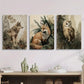 3pcs wolf fox owl, natural aesthetic Metal Print Ready to Hang Art