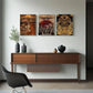 3pcs Warrior'S Dreams Print Poster with Armour Metal Print Ready to Hang Art