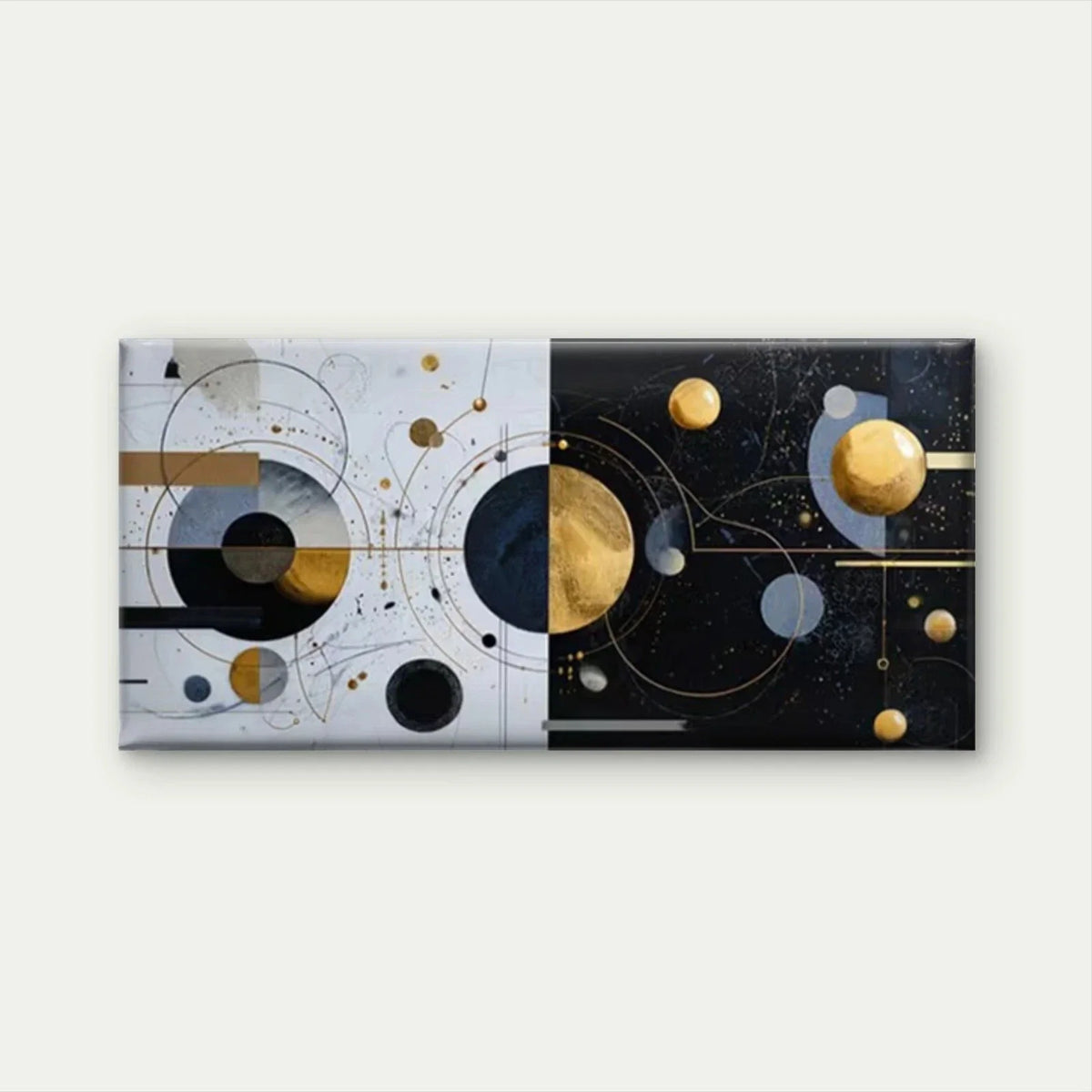 Abstract Planets Wall Art Canvas Office Home Room Framed 80x45cm