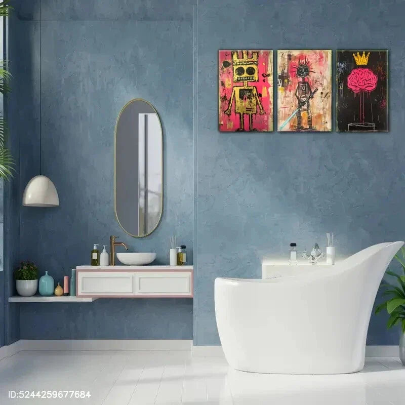 3pcs Abstract Expressionism Art Graffiti Style Metal Print Ready to Hang Art