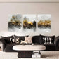 3pcs Abstract with Golden accents Deco Style Metal Print Ready to Hang Art