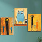 3pcs  Owls, Aliens & Friends, Modern & Playful Wall Art Set Canvas Framed 40x60cm - High Quality Print 100% Australian Made Wall Canvas Ready to Hang