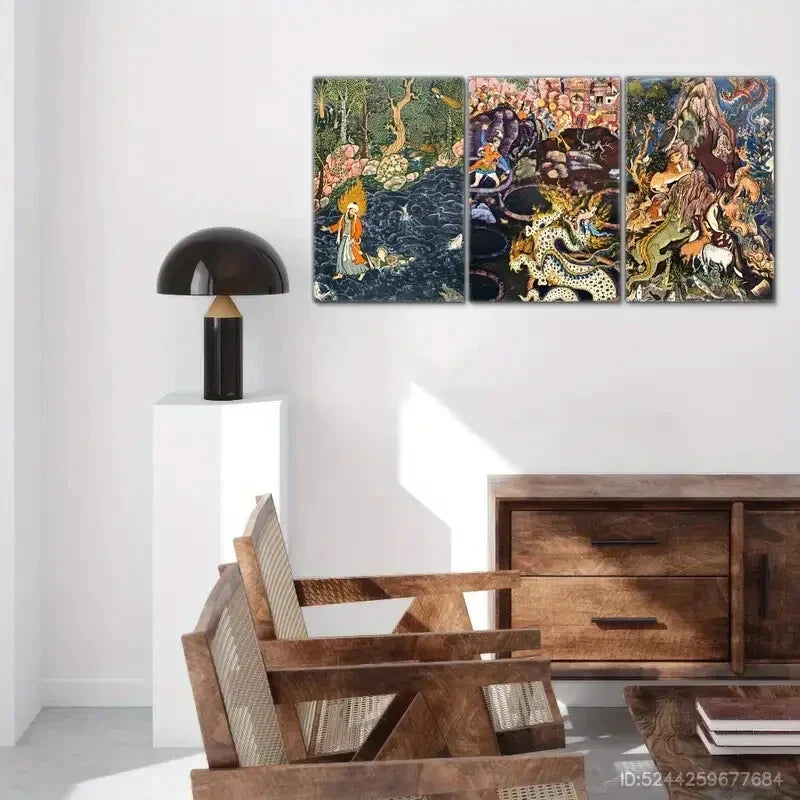 3pcs Elegant Space Visual Feast Decorative Metal Print Ready to Hang Art