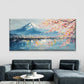 Mount Fuji with Cherry Blossom Wall Art Canvas Office Home Room Framed 120x60cm