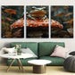 3pcs Frog Sitting on a Enchanted Mushroom Forest Metal Print Ready to Hang Art