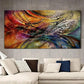 Vibrant Swirls Yellow Blue Wall Art wall canvas office home room framed 120x60cm