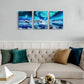 3pcs Featuring Serene Blue Landscapes Metal Print Ready to Hang Art