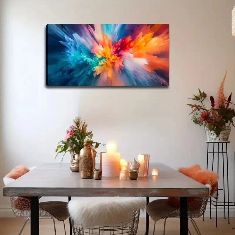 Vibrant Burst Of Colors Décor Wall Art Canvas Office Home Room Framed 120x60cm