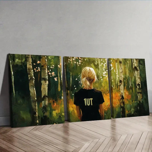 3pcs  Featuring a Spring Forest Theme Wall Art Set Canvas Framed 40x60cm - High Quality Print 100% Australian Made Wall Canvas Ready to Hang