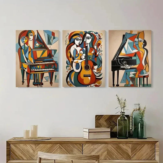 3pcs Pablo Picasso Musicians Vintage Metal Print Ready to Hang Art