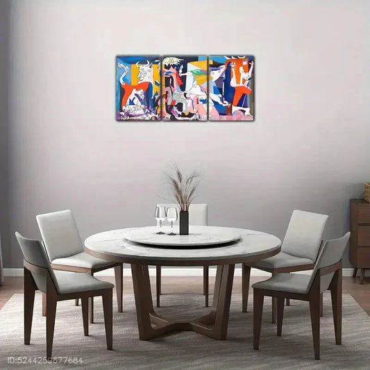 3pcs Vibrant Abstract Colorful Expressionist Metal Print Ready to Hang Art