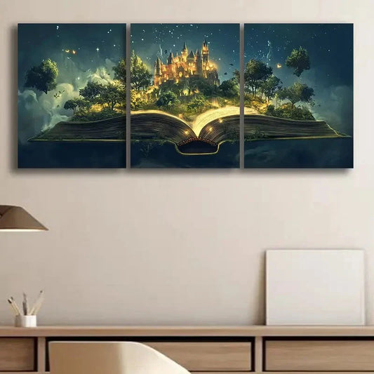 3pcs Enchanted Fairy & Fantasy City Metal Print Ready to Hang Art