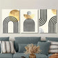 3pcs Modern Geometric Abstract Line Art Metal Print Ready to Hang Art
