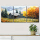 3pcs Beautiful Autumn Scenery Log Cabin Perfect Wall Art Set Canvas Framed 40x60cm - High Quality Print 100% Australian Made Wall Canvas Ready to Hang