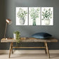 3pcs Green Plant Botanical Plant Metal Print Ready to Hang Art