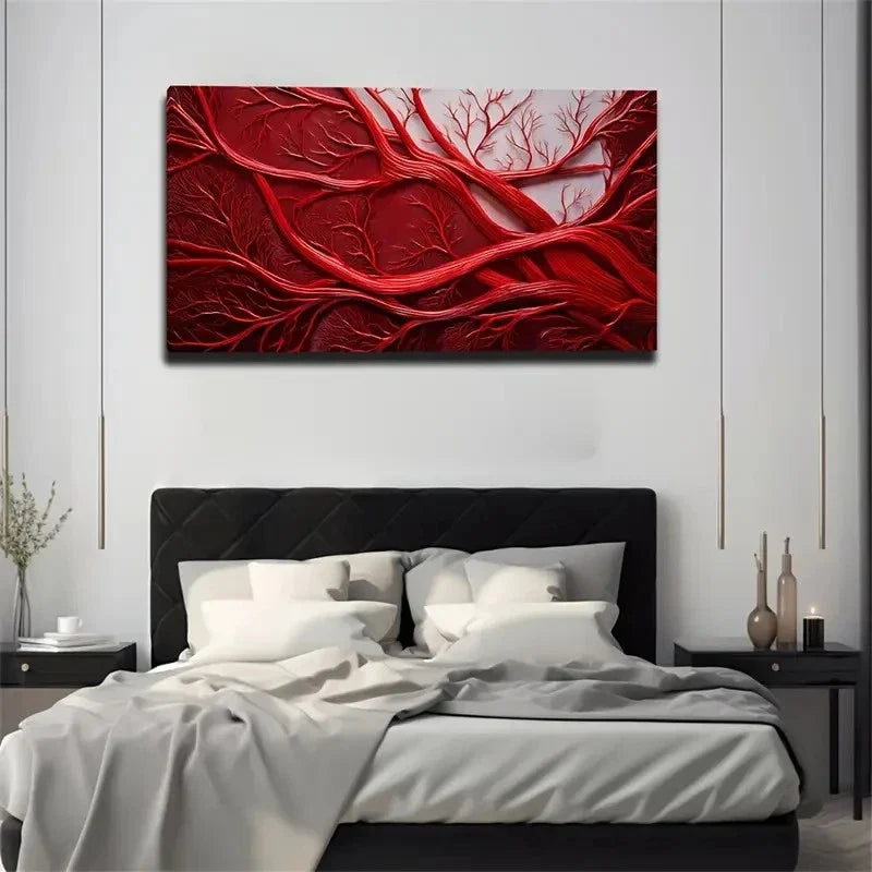 Abstract Tree Roots Wall Art Canvas Office Home Room Framed 80x45cm