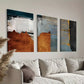 3pcs Mid Century Modern Sage Green Bold Canvas Framed 40x60cm - High Quality Print 100% Australian Made Wall Canvas Ready to Hang