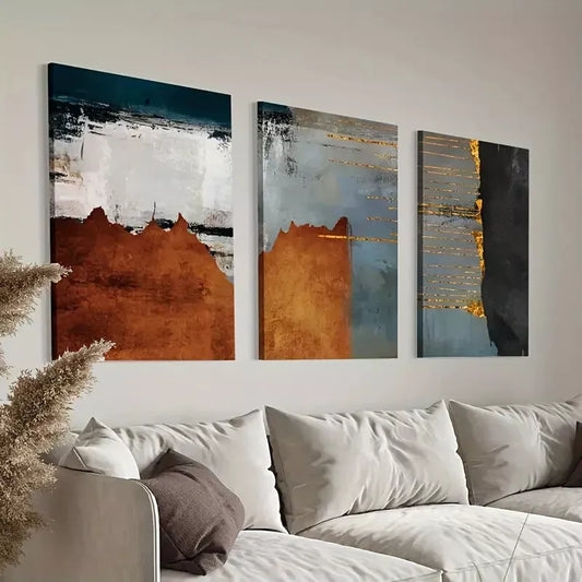 3pcs Mid Century Modern Sage Green Bold Canvas Framed 40x60cm - High Quality Print 100% Australian Made Wall Canvas Ready to Hang