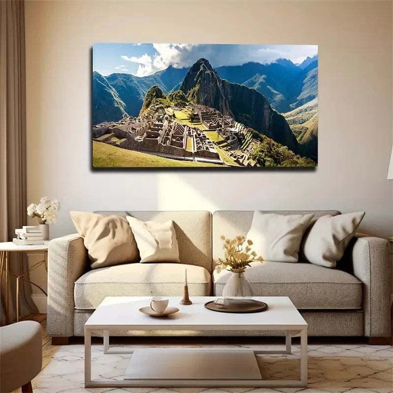 Tourist Attractions Mayan Wall Art Canvas Office Home Room Framed 80x45cm