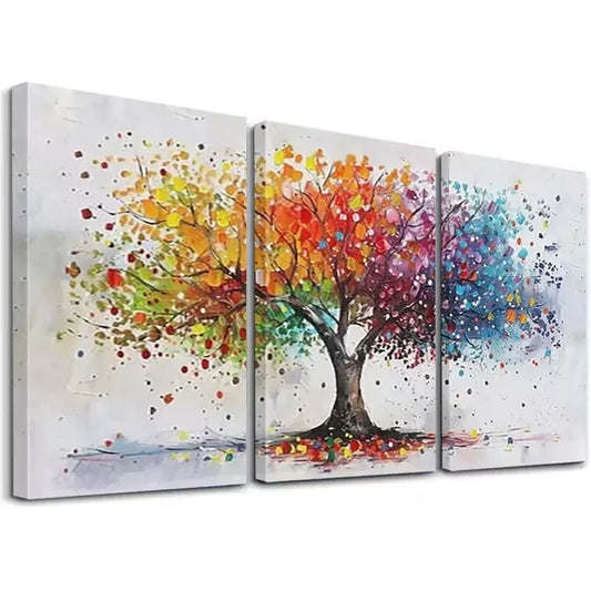 3pcs Ink Abstract Landscape Colorful Trees Wall Art Set Canvas Framed 40x60cm - High Quality Print 100% Australian Made Wall Canvas Ready to Hang