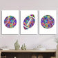 3pcs   Watercolor Rainbow Football Art Metal Print Ready to Hang Art