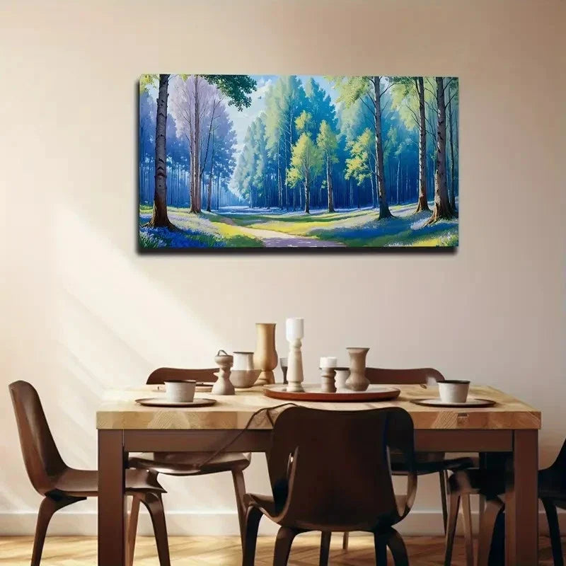 Romantic Forest Wall Art Canvas Office Home Room Framed 120x60cm