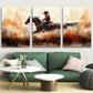 3pcs Vibrant Cowboys Saddle And Lasso Metal Print Ready to Hang Art