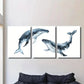 3pcs Blue Nautical Marine Life Metal Print Ready to Hang Art