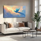 Vibrant Cloud and Sea Wall Art canvas office home room framed 120x60cm