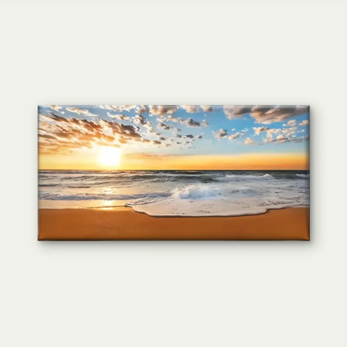 The Beach Sun Falls Nature Wall Art Canvas Office Home Room Framed 120x60cm