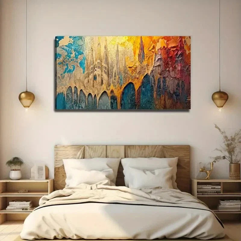 Abstract Design Decorative Wall Art Canvas Office Home Room Framed 80x45cm