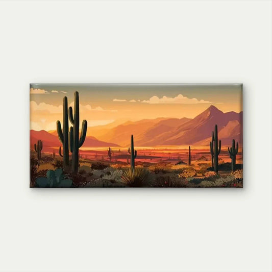 Sunset Desert Landscape Wall Art Canvas Office Home Room Framed 80x45cm