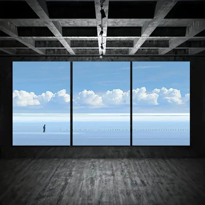 3pcs Baiyun Modern Cloud Aesthetic Metal Print Ready to Hang Art