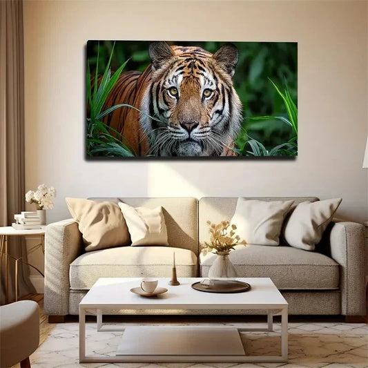 Vibrant Tiger Wall Art Canvas Office Home Room Framed 120x60cm