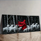 3pcs The Red Lord and the White Wolf Wall Art Set Canvas Framed 40x60cm - High Quality Print 100% Australian Made Wall Canvas Ready to Hang