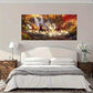 Six Horses Waterfall Wall Art Canvas Office Home Room Framed 120x60cm