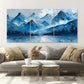 3pcs Stylish Snowy Mountain Blue Metal Print Ready to Hang Art