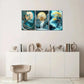 3pcs Golden Tree and Moon, Golden Moon Metal Print Ready to Hang Art