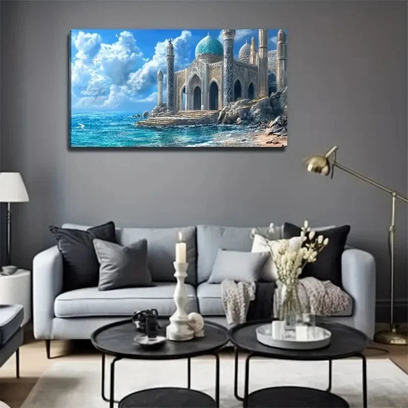 Turkey Castle Effective Wall Art Canvas Office Home Room Framed 80x45cm