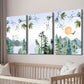 3pcs Abstract Landscape Painting with Sun Wall Art Set Canvas Framed 40x60cm - High Quality Print 100% Australian Made Wall Canvas Ready to Hang