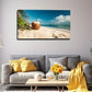 White Sand Beach Wall Art Canvas Office Home Room Framed 80x45cm