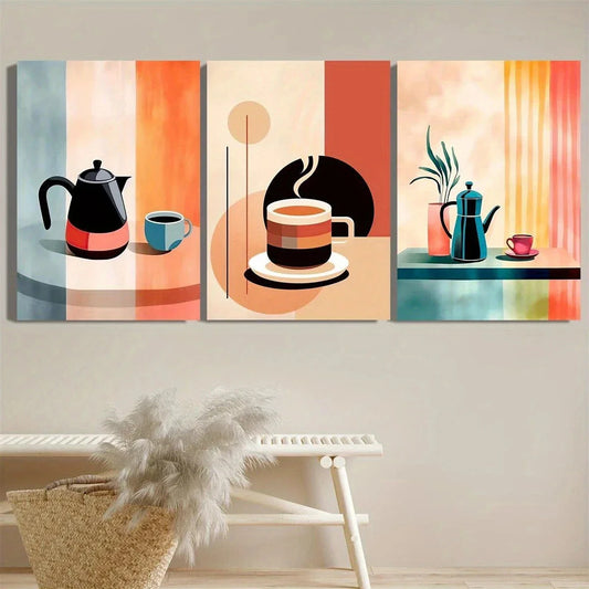 3pcs Decorative Retro Colourful Metal Print Ready to Hang Art