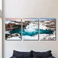 3pcs , Iceland Waterfall Winter Snow Scene Metal Print Ready to Hang Art