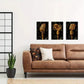 3pcs Golden Metal Microphone  Metal Print Ready to Hang Art