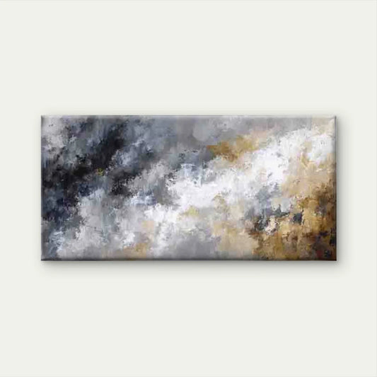 Abstract Flow Neutral Tones Wall Art Canvas Office Home Room Framed 80x45cm